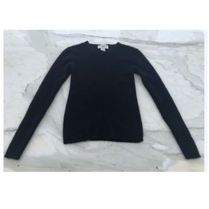 BLOOMINGDALES YES BLACK CASHMERE VNECK SWEATER S